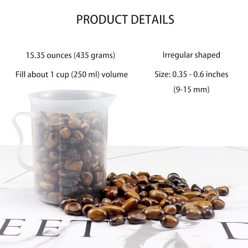 0.96LB Natural Pebbles Aquarium Gravel Vase Filler Succulent Rocks Fish Tank Decorative Crushed Stones Quartz Bulk Polished Irregular Shaped - Tiger's-Eye - color: Tiger's-eye