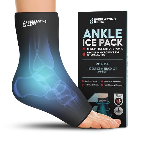 Ankle Compression Sleeve for Achilles Tendonitis Relief, Ankle Ice Pack Wrap, Foot Brace Sprained Ankle Support for Women and Men, Freeze Cold Packs for Plantar Fasciitis - style: L-XL