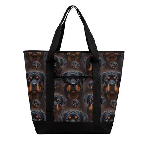 SWEET TANG Insulated Cooler Bag Rottweiler Grocery Bag for Travel Beach or Picnic - color: Pattern 93