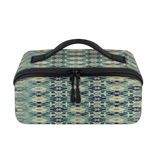 Islamic Flowers Travel Makeup Bag Waterproof Portable Pouch Open Flat Toiletry Bags Toiletries Cosmetics Traveling Organizer for Women Men