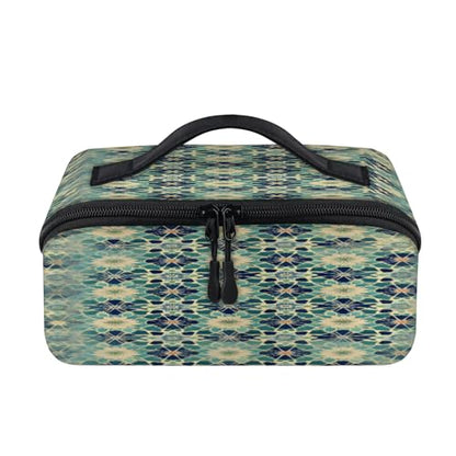 Islamic Flowers Travel Makeup Bag Waterproof Portable Pouch Open Flat Toiletry Bags Toiletries Cosmetics Traveling Organizer for Women Men