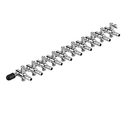 Aquarium Fish Tank 10-Way Air Pump Control Valve Manifold Taps Silver Tone