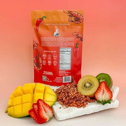 GrandpaKong Roasted Shrimp Salt (SPICY) – Crispy Chili Shrimp Salt Seasoning, Extra Crunchy Umami Heat, Real Shrimp, Khmer Craft Recipe, All-Purpose Dipping Fruits or Topping for Noodles, Rice, Seafood & Snacks – 8 oz Bag (SPICY)