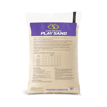 Sun Joe Silica Play Sand for Sandbox, Ultra Fine, PLYSAND50 | 50 Lb Bag - Sensory Table & Gardens, Indoor & Outdoor Craft Accessory for Molding, Digging & Sculpting - size: 50 lb