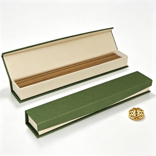 Agarwood Incense Sticks with Brass Holder, Burn Time 40-45 Min, 125 Sticks