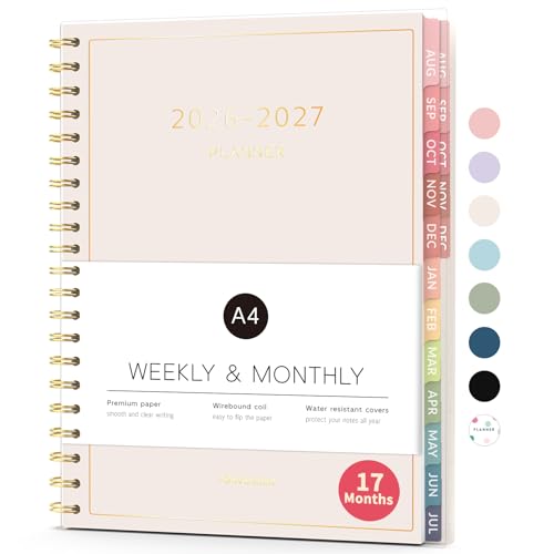 Aug 2026 - Dec 2027 Planner, Forvencer 17 Month Academic Planner 2026-2027, 8.5" x 11", Calendar Planner Weekly and Monthly, Daily Agenda Book, College School Supplies for Student Teacher, A4, Beige - color: Beige, size: 8.5" x 11"