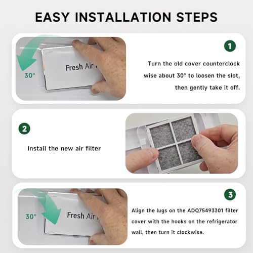 ADQ75493301 Refrigerator Fresh Air Filter Cover Air Filter Cover Replacement Compatible with LG Refrigerator Parts LRMVS3006S LRFDS3016S LRMDS3006D LRMVC2306S LRFDS3016D LRFXC2416S LRFXC2416D LRMDS300