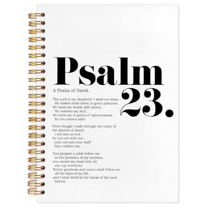 Likjad Christian Psalm 23 Spiral Notebook Journal 5.5x8.3, Bible Prayer Scripture Journals for Writing, Religious Christian Gifts for Women, Bible Verse Hardcover Notebooks for Note Taking - color: Psalm 23 Spiral