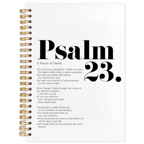 Likjad Christian Psalm 23 Spiral Notebook Journal 5.5x8.3, Bible Prayer Scripture Journals for Writing, Religious Christian Gifts for Women, Bible Verse Hardcover Notebooks for Note Taking - color: Psalm 23 Spiral