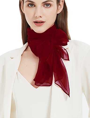 PANTONIGHT Long Chiffon Sheer Scarf For womens - color: 069 Plain Cherry