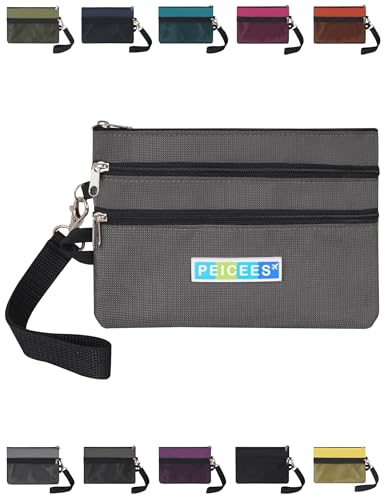 Peicees Small Passport Wallet Pouch RFID Passport Holder for Travel, Gray - color: Dark Gray