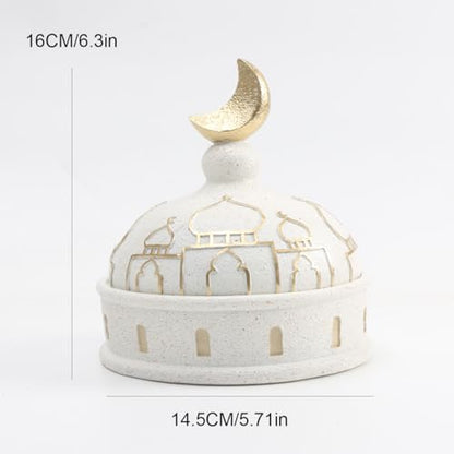 Islamic Cultural Decor Collection - Handcrafted Resin Mosque Models & Tower Ornaments for Home/Office Display Ramadan Decoration (Storage Basin) - style: Storage basin