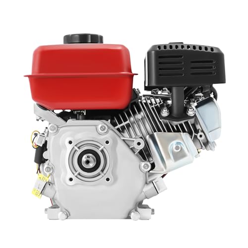 4-Stroke 7.5HP Gas-Powered Engine, 212CC Gas Powered Engine with Large Fuel Tank High-Precision Carburetor and Low Oil Alarm Light, Forced Air Cooling System Pull Start Portable Gas Engine - size: 7.5HP 212CC RED