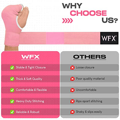 WFX Kids Junior Boxing Hand Wraps Inner Gloves Gel Padded Elasticated Padded Fist Under Gloves Pair Combat Sports for Young Fighters Gel Boxing Hand Wraps - color: Pink