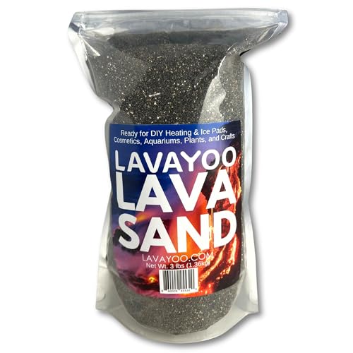 Real Lava Sand - Screened, Washed, Dried and Sanitized - Great for Heating Pads, Cooling Pads, Crafts, and Aquariums (3 lb Bag) - size: 3 Pound
