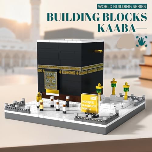 Mosque Kaaba of Mecca Building Blocks Sets Islamic Architecture Model Toys for Adults and Kids World Famous Landmark Building Kits Eid Gifts for Muslim 446PCS - style: Mosque Kaaba of Mecca
