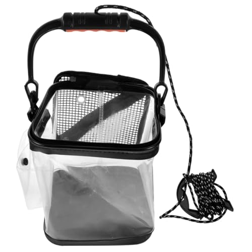 Yardwe Thick Fishing Bucket Portable Folding Live Fish Container Anti-Leak Design for Outdoor Fishing Camping