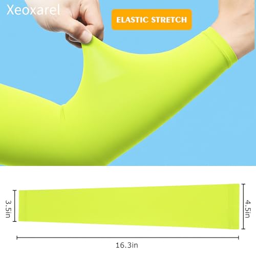 Xeoxarel Arm Sleeves for Men & Women (Available in 4 Pairs/12 Pairs) - color: 1 Pair Arm Sleeve - Fluorescent