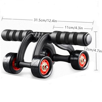 2 Pack 4-Wheel Ab Roller Abdominal Exercise Roller for Six Pack Abs, Core Workout Trainer, Stomach Exercises with Knee Mat, Sport Fitness for Men and Women