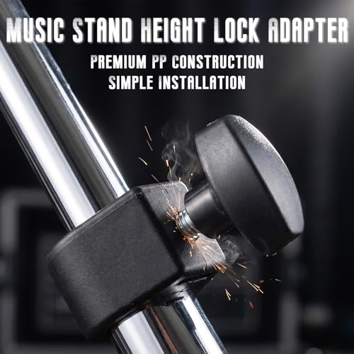 Music Stand Height Lock Adapter - Tube Fastening Connector with Anti-Loose Knob - Replacement Adjusting Component for 1 inch (2.5cm), Mic Boom Arm & Performance Equipment