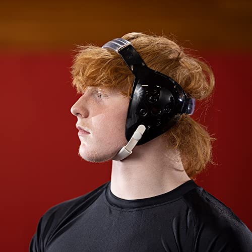Matman Wrestling Headgear Adult Ear Guard Halo BJJ Grappling Head Guard - color: Black