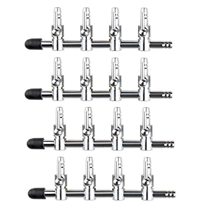 Aquarium Air Valve 4 Way Inline Manifold Air Flow Pump Tubing Splitter Lever Control Valve 4-Pack