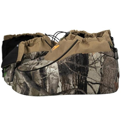 Insulated Boot Covers, 600D Durable Cold Weather Insulators with Water-Resistant PU Leather, Non-Slip Boot Covers for Hunting, Fishing, Camping, and Outdoor Activities (Next Camo) - size: Small
