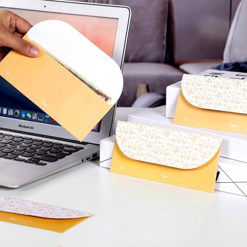200 Pack Money Envelopes for Cash Gifts, Paper Greetings Money Holder Gift Envelope for Cash Gold Money Envelopes for Budgeting and Saving, Graduation, Birthday Supplies, 6.7 x 3 Inch