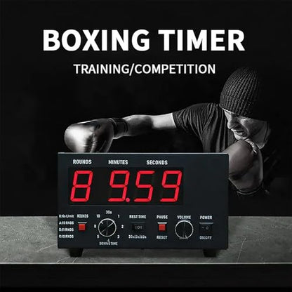 Professional Gym Interval Timer, Boxing Interval Clock with Large Clear LED Display and Buzzer, Volume Adjustable, Rest Time and Training Time Adjustable Flexibly, for Gym, Boxing Gym - color: Green