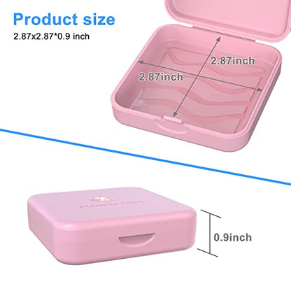 Aligner and Retainer Cases,2 Pcs Denture Case - Pink | Durable and slim Mouth Guard Case - color: Pink