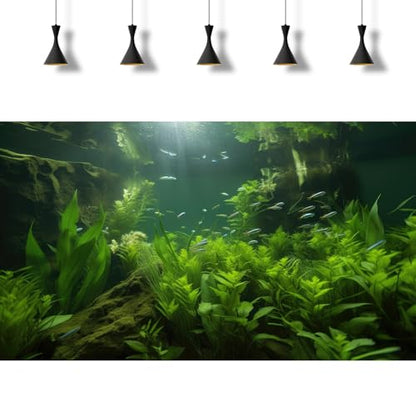 2 Packs Underwater Aquarium Background Lush Green Aquatic Plants Fish Tank Background Undersea Stone with Moss Tropical Reptile Tank Backgrounds Under The Sea World Aquarium Backgrounds 30x18in - color: Dark Green, size: 30(W)x18(H)in