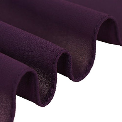 LMVERNA Solid Color Bubble Chiffon Scarf for Women Fashion Soft Hijab Long Scarfs Wrap Scarves - color: Purple