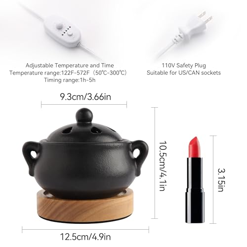 Electric Incense Heater with Adjustable Timer, Bakhoor Burner Electric, Bukhoor Burners for Frankincense Resin Oud Power, Charcoal Free No Open Flame Safer Black - color: Electric Incense Burner-black