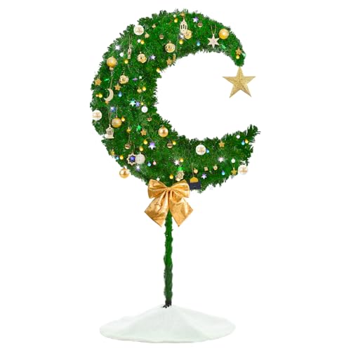 6FT Eid Ramadan Moon Tree with Decorations for Indoor - color: Green