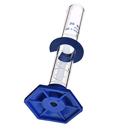 Thick Glass Graduated Cylinder Measuring Liquid Lab Cylinders with Anti-Falling Plastic Base and Bumper Guards and Cylinder Brush (Glass, 25ML) - size: 25ML