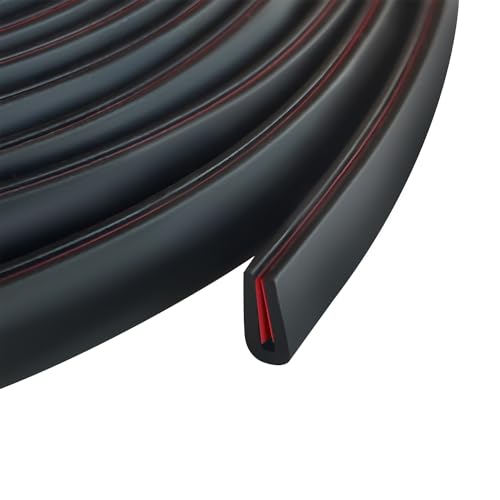 Rubber Edge Trim, Self Adhesive 1/16" U Channel Edge Trim, Fit from 0 to 5/64", Sharp Edge Protector for Sheet Metal Parts, Car Doors, Length 100Ft, Black Color - size: Size1/16" (Fit 0~5/64"), L100'