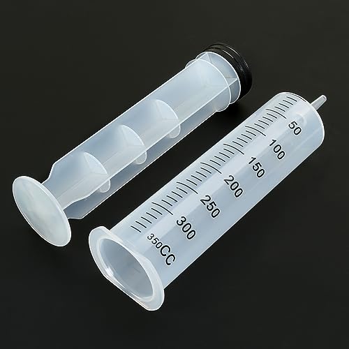3pcs 350ml Syringes with Needle 14G 1.5”, Extra Large Plastic Syringes for Glue Dispensing, Scientific Labs, Watering, Refilling, Multiple Uses - style: 350 ml