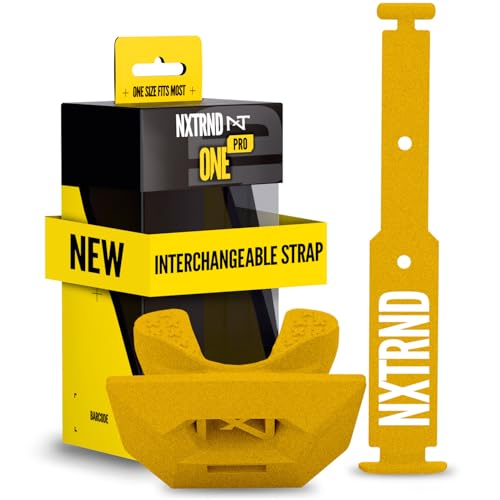 Nxtrnd One Pro Football Mouth Guard, Interchangeable Strap, Fits Adult & Youth (Gold) - color: Gold Pro