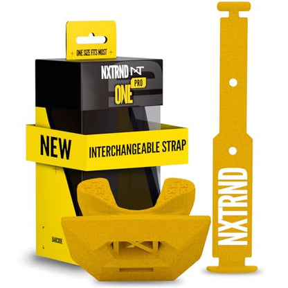 Nxtrnd One Pro Football Mouth Guard, Interchangeable Strap, Fits Adult & Youth (Gold) - color: Gold Pro