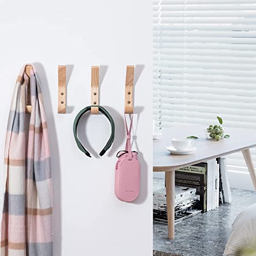 4 Pack Natural Wood Coat Hanger, Wall Hooks Mounted for Coats, Hats, Bags, Towels. - size: 4-Hook Pack