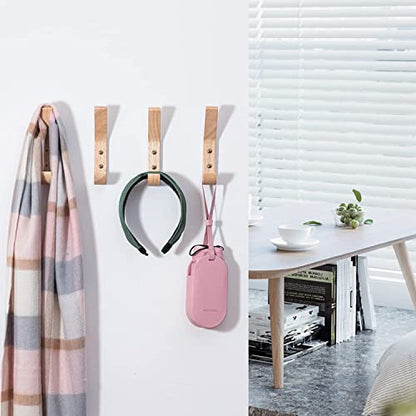4 Pack Natural Wood Coat Hanger, Wall Hooks Mounted for Coats, Hats, Bags, Towels. - size: 4-Hook Pack