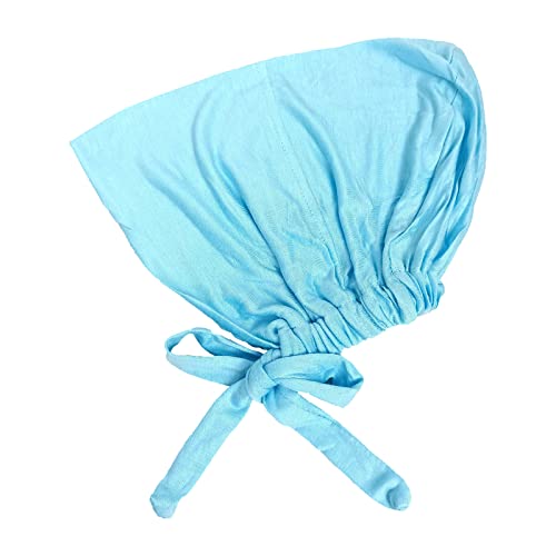Chiffon Hijab with Undercap Fashion Solid Color Chiffon Head Wraps Under Scarf Caps Muslim Fashion Bandage - color: Light Blue