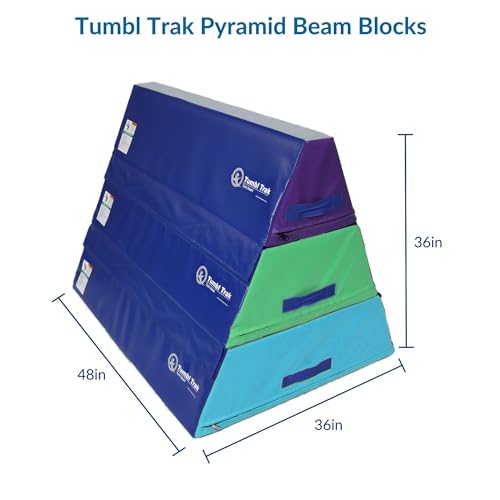 Tumbl Trak Pyramid Beam Blocks - Trapezoid Gymnastic Skill Mat - 4’ Long x 3’ Wide - Multi-Use Gymnastics Training Equipment for Enhanced Skill Development