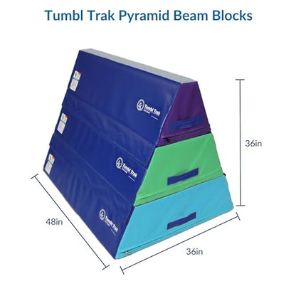 Tumbl Trak Pyramid Beam Blocks - Trapezoid Gymnastic Skill Mat - 4’ Long x 3’ Wide - Multi-Use Gymnastics Training Equipment for Enhanced Skill Development