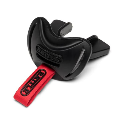 Battle Sports Speedtab F7 Football Mouthguard, Black | No-boil design ready to use out of the package, Braces compatible, Pull tab finger strap for quick removal, Secure fit - color: Black