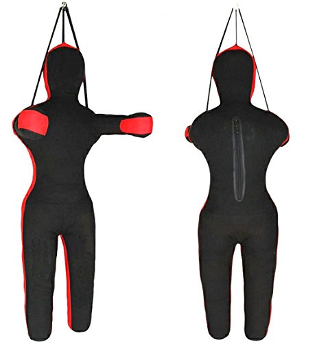 Bestzo MMA Martial Arts Brazilian Grappling Dummy-Standing Position Black-Unfilled - color: Synthetic Leather Black, size: 70 inches (6 ft)