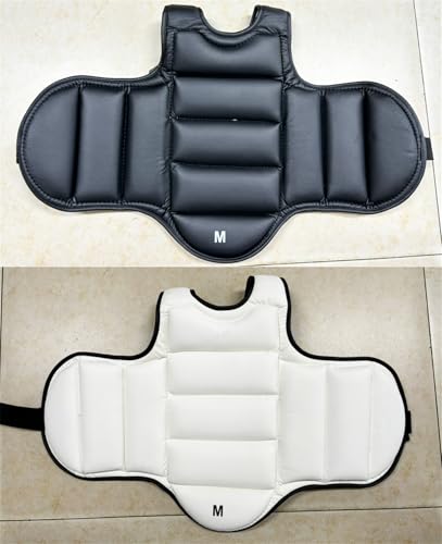 Reversible Karate Sparring Chest Guard, Taekwondo Boxing MMA Martial Arts Muay Thai Kickboxing Training Body Protector - color: Black/White, size: X-Large