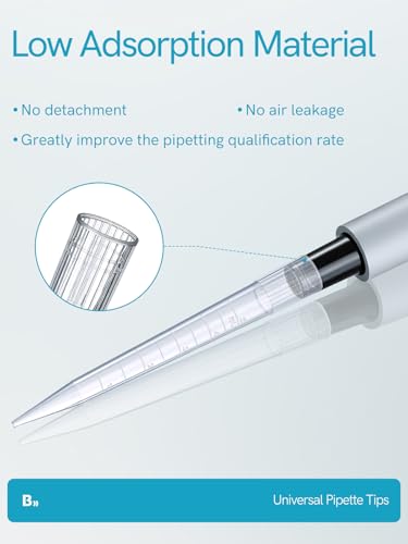 Pipette Tips 5mL 100pcs, Universal Pipetting Tips, DNase/RNase Free and Pyrogen Free, Low Retention, Laboratory Liquid Handling, Autoclavable, Polypropylene (PP) - size: 5mL(100PCS)