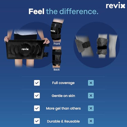 REVIX XL Ice Pack for Knee Replacement Recovery, Ice Wrap with Cold Compression for Discomfort and Fatigue, Gel Cold Pack Wrap Around Entire Knee, Promoting Flexibility and Mobility - size: XL, style: Black-XL