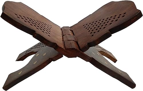 Wooden Handmade Quran Geeta Bible Holder Support Stand Reading Book Holder Display Folding Religious Prayer Stand Wooden Holy Book Stand Medium Size 15 Inches Large Big Size - size: Rehal 15 Inches
